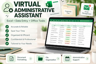 administrative assistant for excel, data entry, office tasks