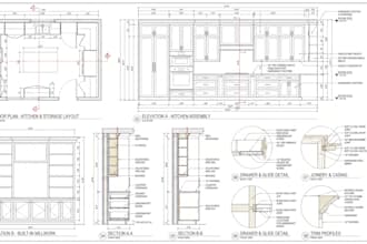 create complete cabinetry and millwork drawings with cabinet design, fabrication