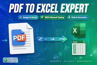 convert PDF and image to excel with 100 manual typing