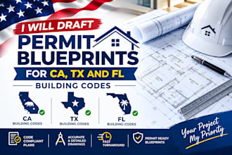 draft permit blueprints for ca, tx, and fl building codes