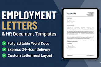 design professional company letterheads and HR document templates