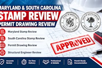 provide maryland and south carolina stamp review, permit drawing review