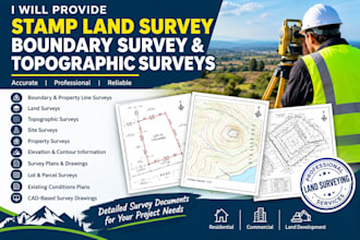 provide stamp land survey boundary survey topographic surveys