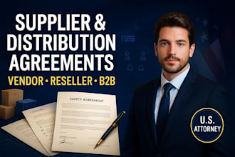 prepare your vendor, supplier, distribution and reseller agreement