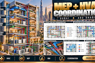 create dubai abu dhabi mep design hvac coordination drawings
