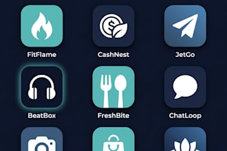design a modern minimalist app icon for ios and android