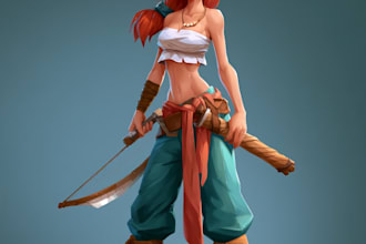 draw 2d game character illustration