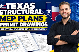 provide texas structural stamp mep plans structural engineering permit drawing