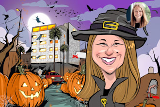create a cute halloween caricature
