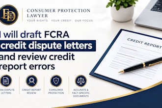 review and draft fcra credit dispute letters for credit report errors