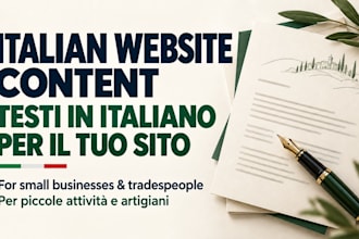 write and create italian website content for small businesses and tradespeople