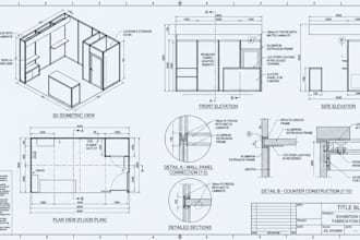 create exhibition booth fabrication shop drawings