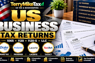 prepare US business tax returns using drake, proseries, lacerte and taxact