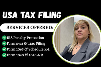 file company annual account, form 5472, form 1040, form 1120, 1065