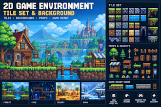 create pixel art tilesets and backgrounds for 2d