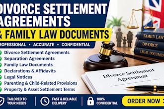 prepare divorce settlement agreements and family law documents