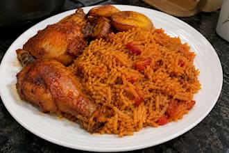 teach you how to cook jollof rice and chicken and other sweet delicacies