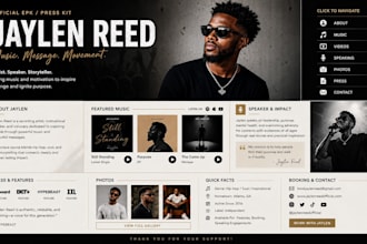 design clickable epk for music, media kit, speaker one sheet,artist press kit