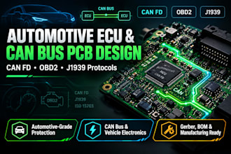 design automotive can bus obd2 j1939 ecu pcb