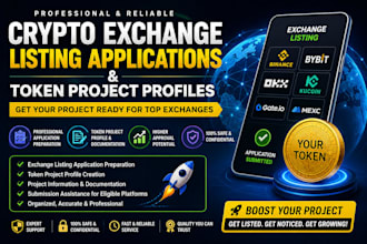 prepare crypto exchange listing applications for dex and token project profiles