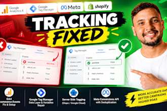 fix ga4 ecommerce tracking, meta capi and GTM conversion tracking