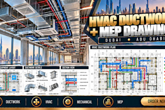create dubai abu dhabi hvac ductwork mechanical mep drawings
