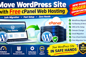 move wordpress site with free cpanel web hosting safely fast