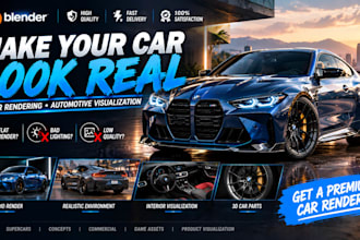create realistic 3d car rendering, automotive visualization and 3d car design