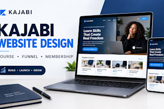 design your kajabi website, do online course upload and setup membership site