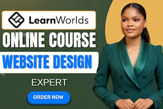 setup learnworlds online course, design learnworlds website, build sales funnel