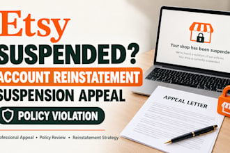 do etsy account reinstatement, etsy suspension appeal and remove etsy violation