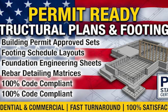 design building permit ready structural plans and footing schedule templates