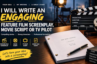 write an engaging feature film screenplay, movie script or TV pilot
