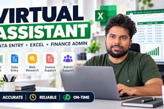 be your virtual assistant for data entry excel finance admin