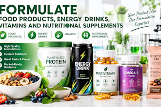 formulate a food products, energy drinks, vitamins and nutritional supplements