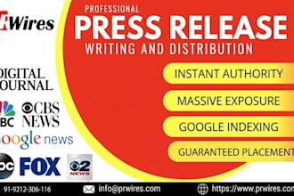 write press release, PR distribution and submit press release