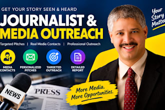 do journalist media outreach, radio, TV, podcast and press release brand PR news