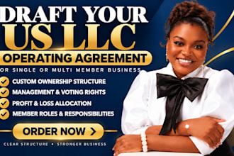 draft your US llc operating agreement for single or multi member business
