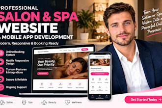 develop a salon spa website, booking system or mobile app