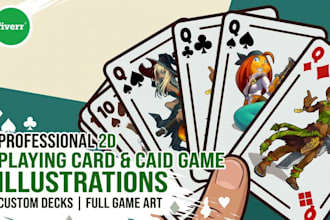 design children playing cards, kids card game and educational card illustration