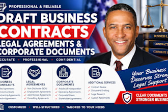 draft business contracts, legal agreements and corporate documents