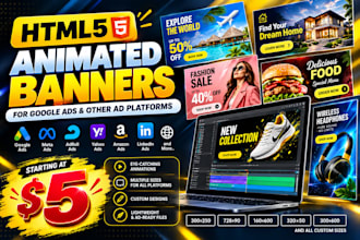 design animated HTML5 banner ads for google ads all platforms