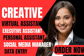 create personal virtual executive assistant admin support data entry webresearch