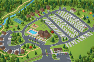 design rv park maps, campground layouts, rv layouts and site plans
