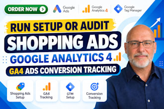 run setup or audit shopping ads google analytics 4 ga4 ads conversion tracking