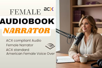 be your female audiobook narrator female voice over female voice acx audiobookk