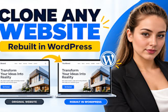 clone any website and build it in wordpress