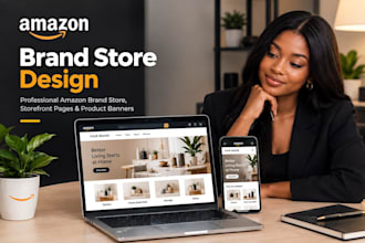 design amazon brand store, storefront pages and product banners