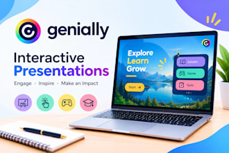 create an interactive genially presentation for business or education