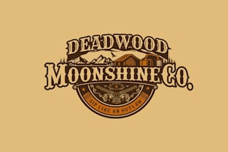 design amazing moonshine pop up bar logo